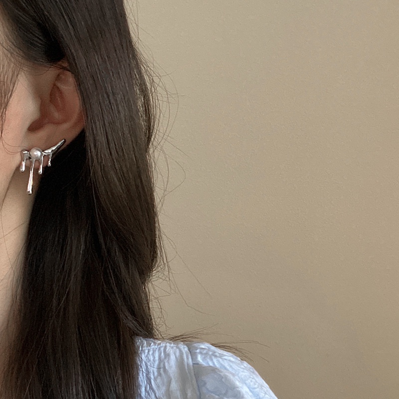 Bông Tai Đính Ngọc Trai Thời Trang Phong Cách Hip Hop