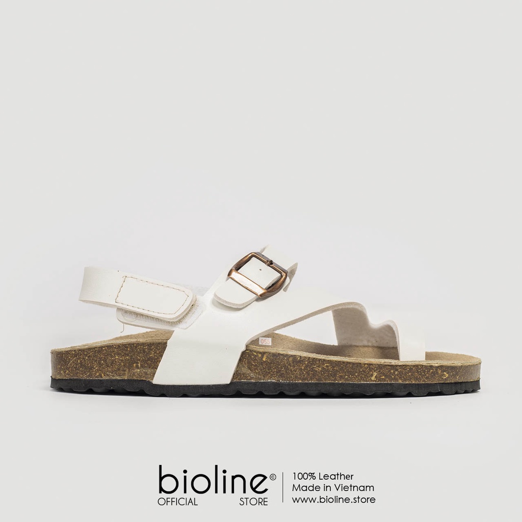 PU20-Dép sandal đế trấu BIRKEN xỏ ngón Unisex, xăng đan học sinh đi học chính hãng BIOLINE