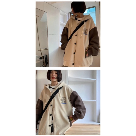 - RẺ VÔ ĐỊCH - ÁO KHOÁC NỈ NAM NỮ TAY PHỐI MÀU