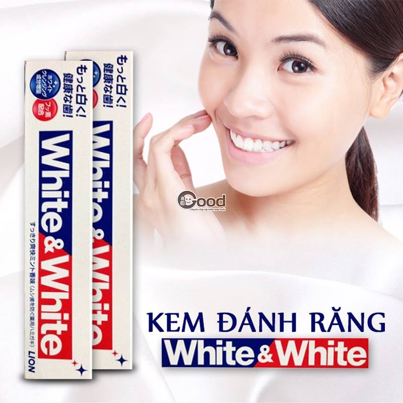 Kem đánh răng White &amp; White Nhật Lion 150g