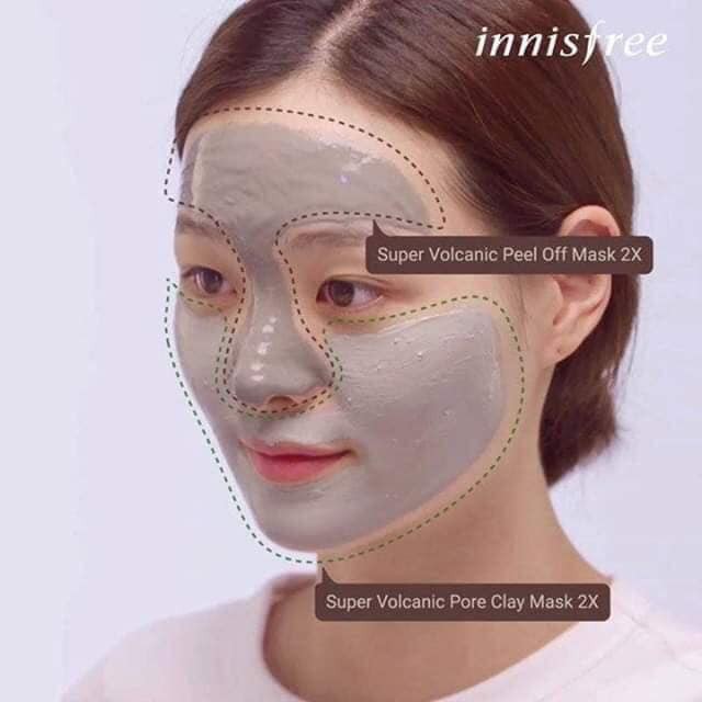 MẶT NẠ ĐẤT SÉT TRO NÚI LỬA DẠNG LỘT INNISFREE SUPER VOLCANIC PEEL OFF MASK 2X bản mới 2019