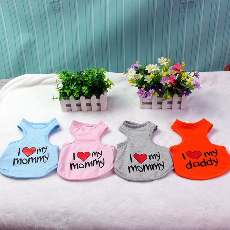 Áo ba lỗ I love mommy chó mèo