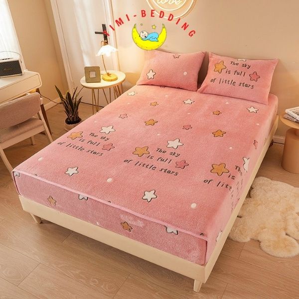 Ga nhung trải giường - Ga giường nỉ nhung thương hiệu họa tiết cao cấp dày dặn, ấm áp - Timibedding