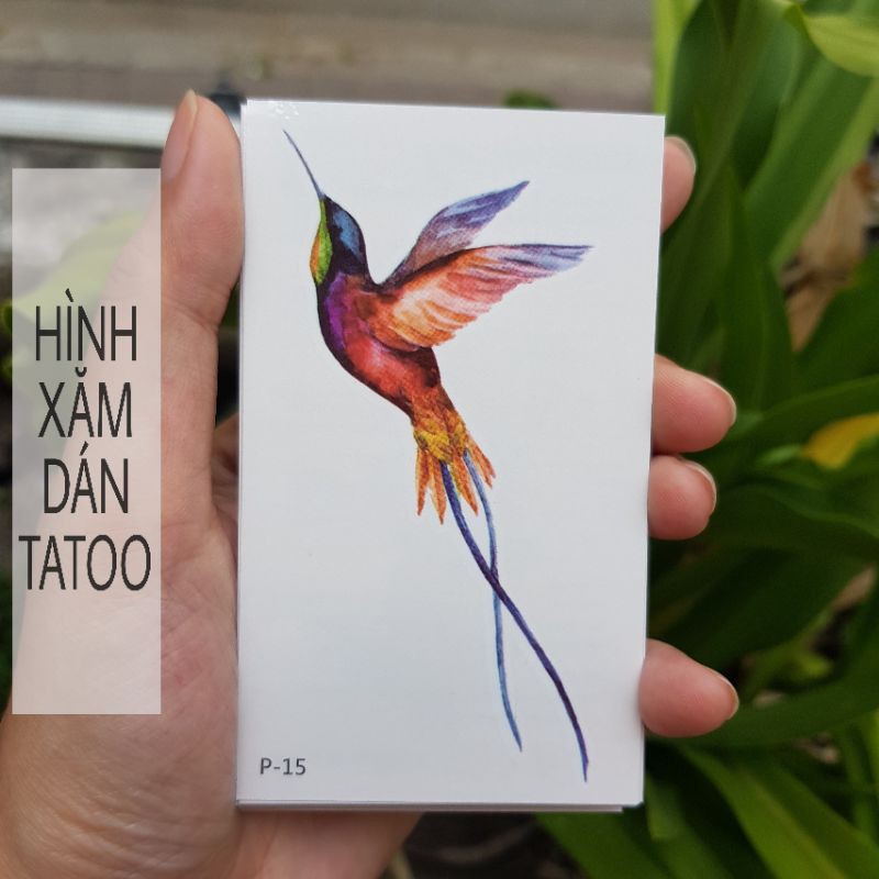 Hình xăm chú chim vươn cánh bay lên trời p15. Xăm dán tatoo mini tạm thời, size &lt;10x6cm