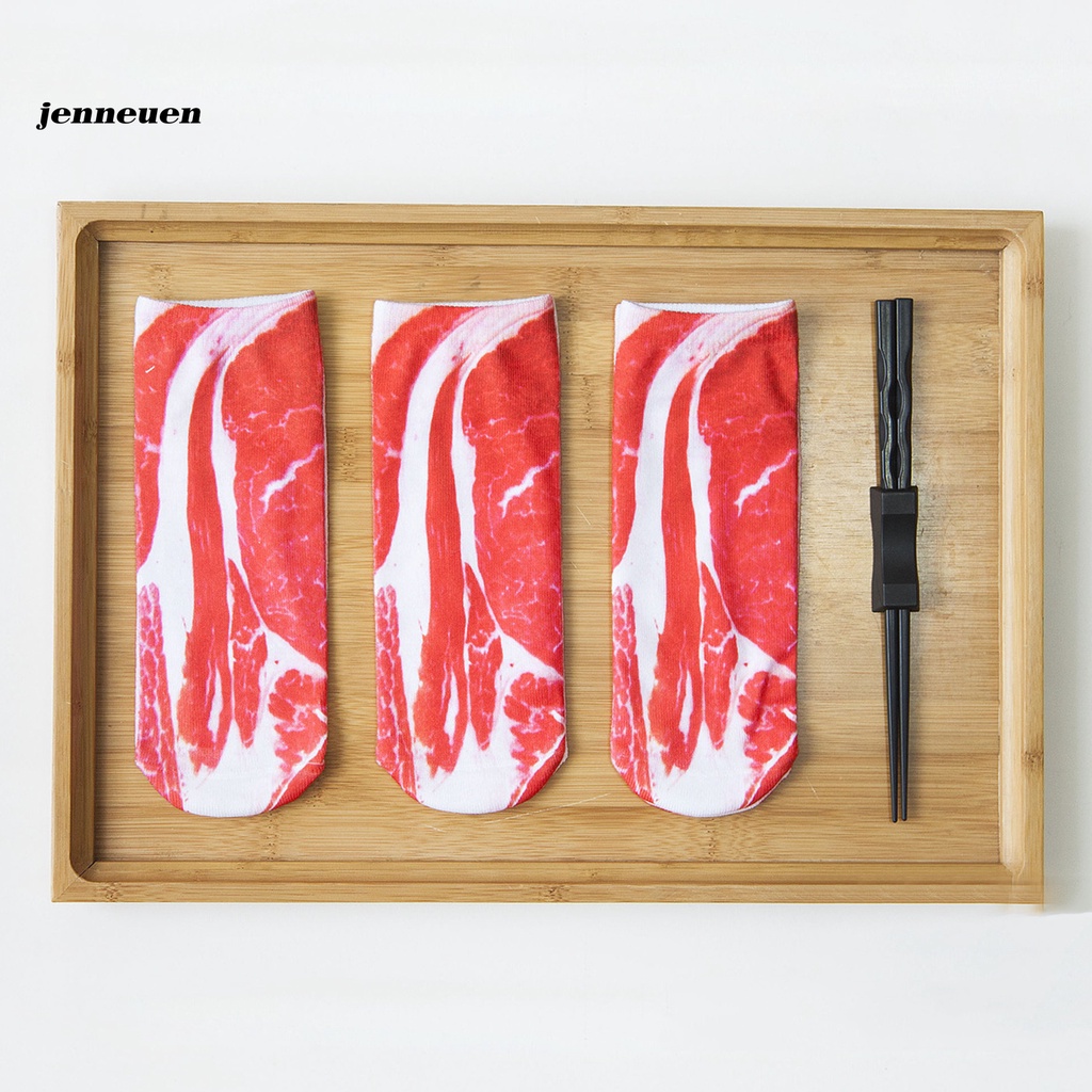 Vớ Cổ Thấp Mềm Mại Thoáng Khí In Họa Tiết Thịt 3D Thời Trang Cho Nữ