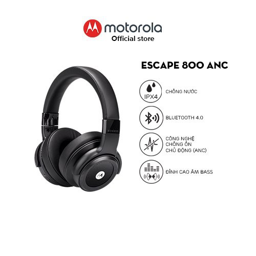 Tai nghe trùm đầu bluetooth không dây chống ồn chủ động ANC - Motorola - Pulse Escape 800ANC | BigBuy360 - bigbuy360.vn