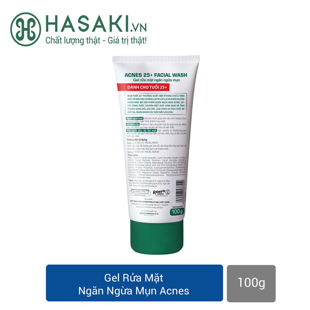 Gel Rửa Mặt Ngăn Ngừa Mụn Acnes 25+ Facial Wash 100g