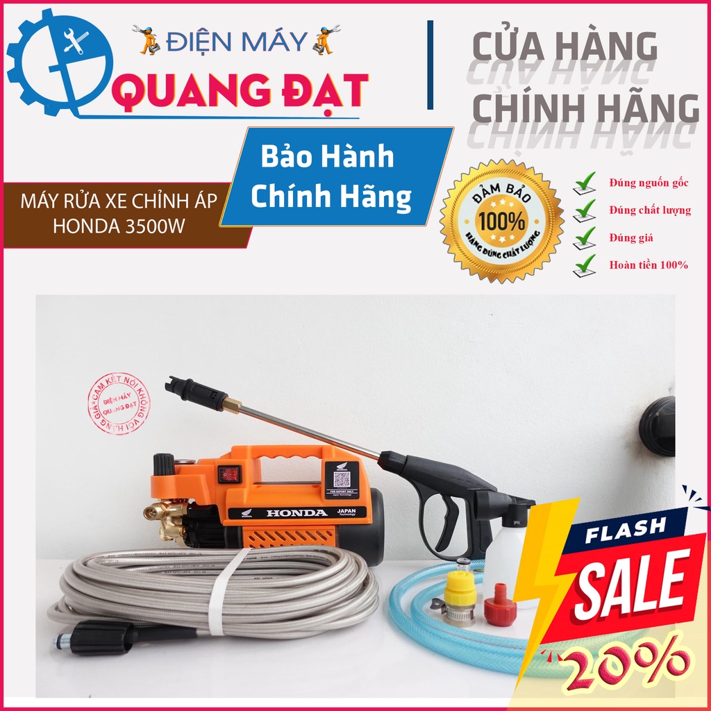 Máy Rửa Xe Honda 3500W | Model : HD3500 |Có Chỉnh Áp | Công Xuất 3500W | Bảo Hành 12 Tháng