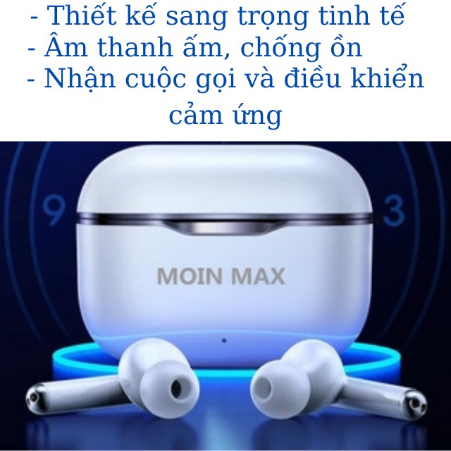[ BH Chính Hãng 12 Tháng ] Tai Nghe Bluetooth Pro MOIN MAX P91 Tai Nghe Không Dây Iphone Android Tai Nghe Không Dây