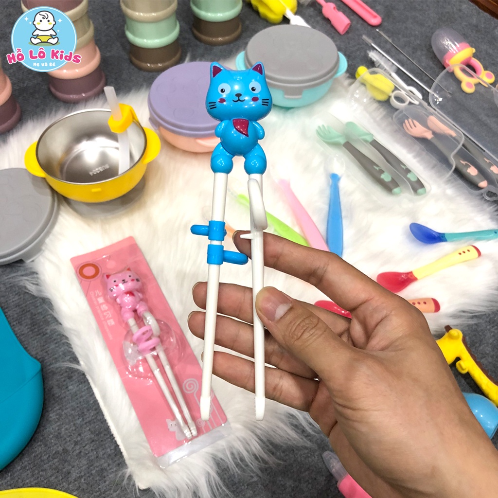 Đũa tập ăn cho bé xỏ ngón tập gắp đồ ăn hình thú Hồ Lô Kids