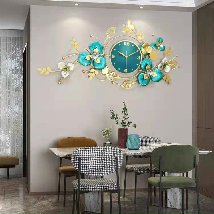 Đồng hồ treo tường, đồng hồ trang trí cành hoa treo phòng khách, phòng ăn hiện đại KD2913