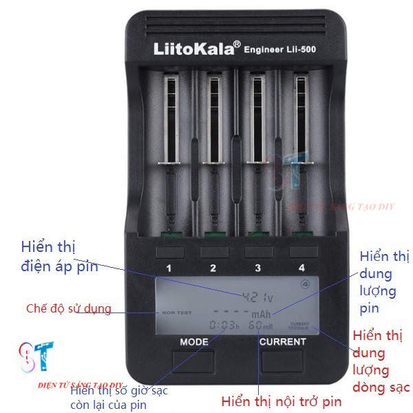 Sạc và test dung lượng pin đa năng Liitokala Lii-500