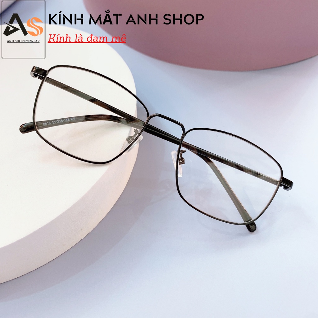 Kính vuông thời trang nam nữ chất liệu kim loại đeo là xinh 8818