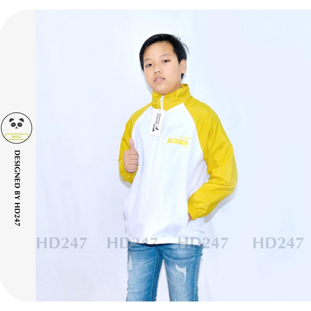 Áo khoác bé gái size đại tay phối cổ bẻ in hình dễ thương dù 2 lớp HD247 0327 TV