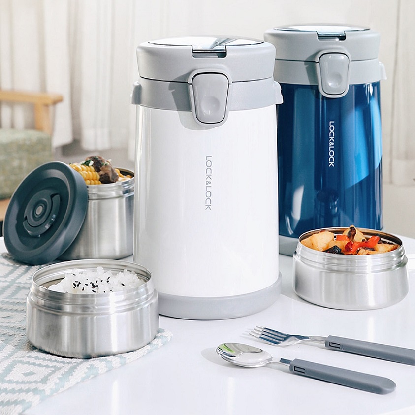 Bộ hộp cơm giữ nhiệt Lock&Lock Easy Take Lunch Box LHC8034 / Easy Cary LHC8039 2000ml