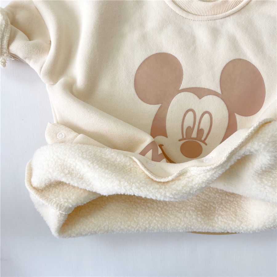 Áo Liền Quần Bằng Lông Cừu Màu Đỏ Mừng Năm Mới Cho Bé