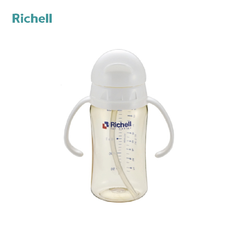 Bình ống hút PPSU Richell 200ml hồng