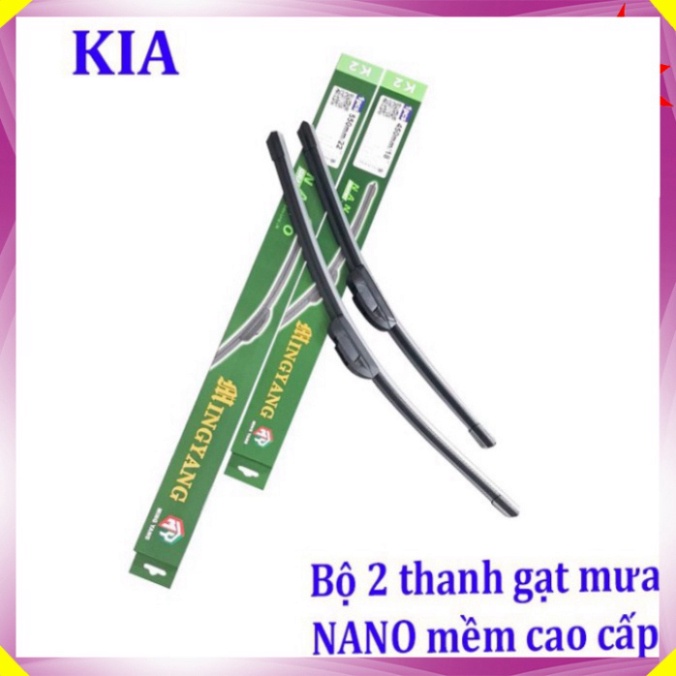 Bộ 2 thanh gạt nước mưa ô tô Nano mềm cao cấp dành cho hãng xe Kia