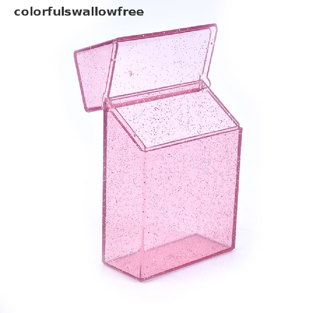 Colorfulswallowfree Portable Cigarette Case Cigarette Holder Plastic Shining Clear Cigarette Box ABC