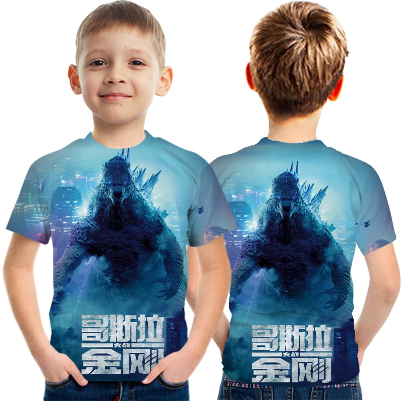 Bộ phim Godzilla Vs 2021. Áo Thun Tay Ngắn In Hình Godzilla / King Kong / 3D Thời Trang Cho Bé