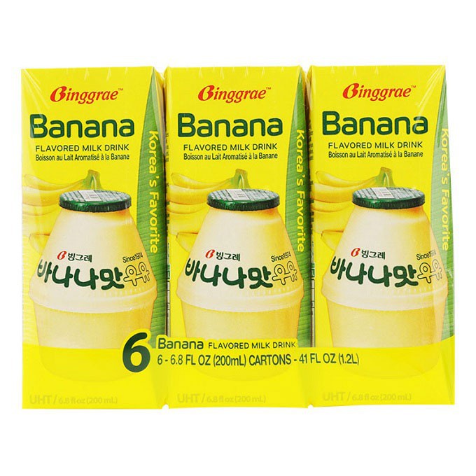 ✐✑Sữa Chuối Banana Milk Binggrae Hàn Quốc - Lốc 6 Hộp