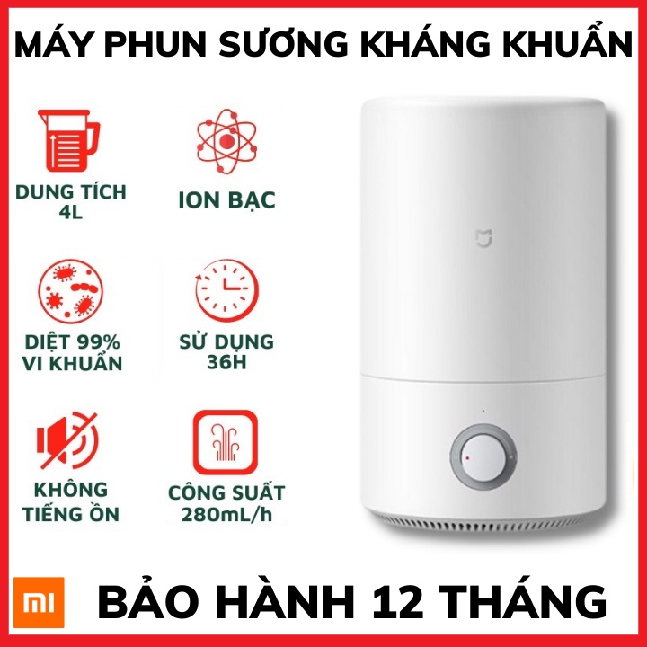 Máy phun sương Xiaomi Mijia MJJSQ02LX phun tinh dầu, kháng khuẩn, tạo ẩm, dung tích 4l cho gia đình-Bảo hành 12 tháng
