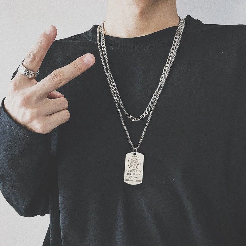 Dây chuyền vòng cổ thẻ bài DOGTAG khắc tên