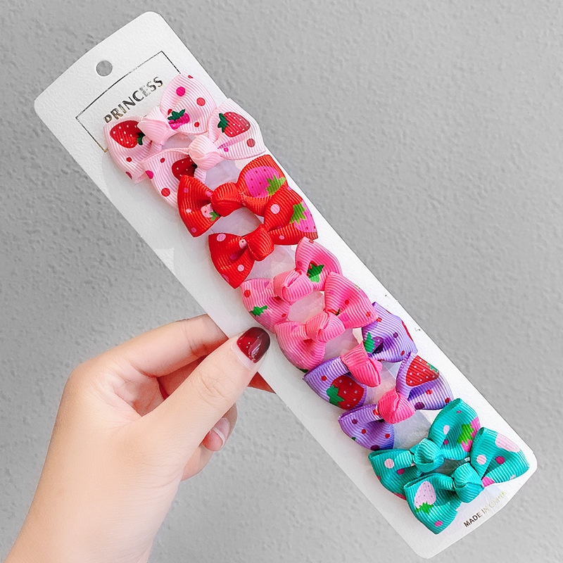 Set 10 Kẹp Tóc Nơ Nhỏ Dễ Thương Cho Bé Gái