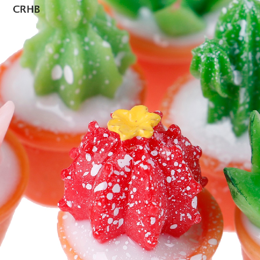 Crhb Set 5 Cây Xương Rồng Bằng Nhựa Resin Nhỏ Tự Trang Trí Chậu Cây Bonsai Mới