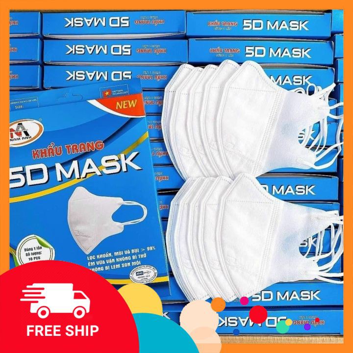 Khẩu trang 5d nam anh 👉MIỄN PHÍ VẬN CHUYỂN👈 khẩu trang cao cấp ngăn ngừa vi rút chóng bụi 99% được bộ y tế chứng nhận