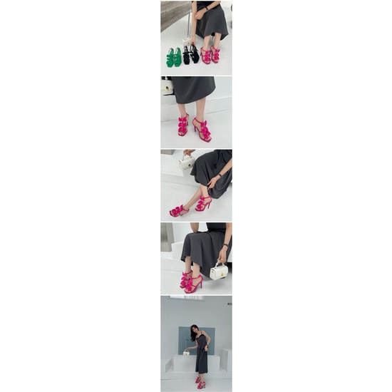 Giày Cao Gót Mũi Vuông 4.13 Inches Đính Nơ Và Ngọc Trai Xinh Xắn Thời Trang Cho Nữ