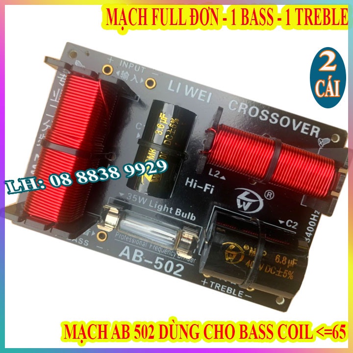 CẶP MẠCH PHÂN TẦN 2 LOA NHẬP KHẨU CAO CẤP AB-502 - FULL ĐƠN - GIÁ 2 MẠCH
