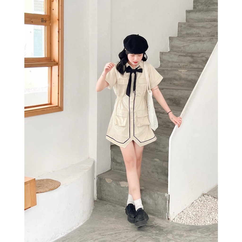 Đầm kiểu kèm nơ Miniature Vest dress SODA POP