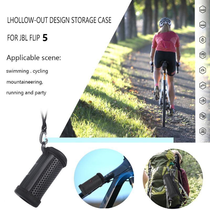 CRE  Hollowed Mesh Protective Hard Case Cover Bag Box for Flip4 Flip 5 Waterproof Bluetooth Speaker