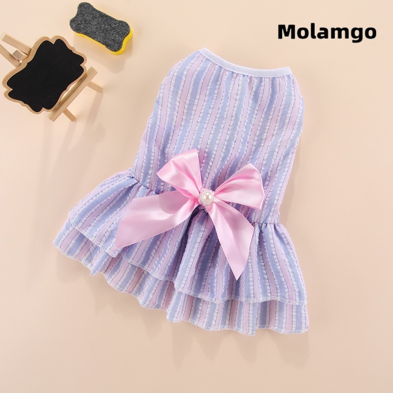 Đầm Xòe Công Chúa Họa Tiết Kẻ Sọc Cho Thú Cưng Shih Tzu