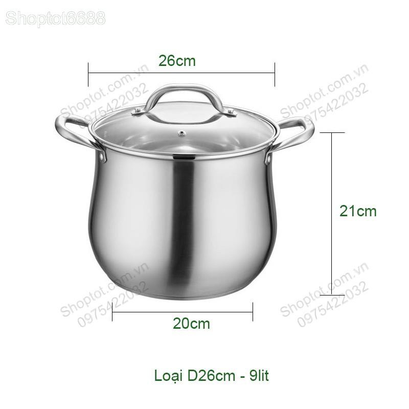 NỒI INOX 304 SÂU LÒNG NSLI304, CHUYÊN LUỘC GÀ, NẤU CHÁO, NẤU CANH (Kho hàng Hà Nội)