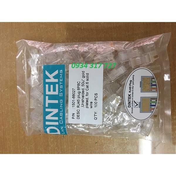 Hạt mạng DINTEK Cat5, cat6 -CHÍNH HÃNG đài loan