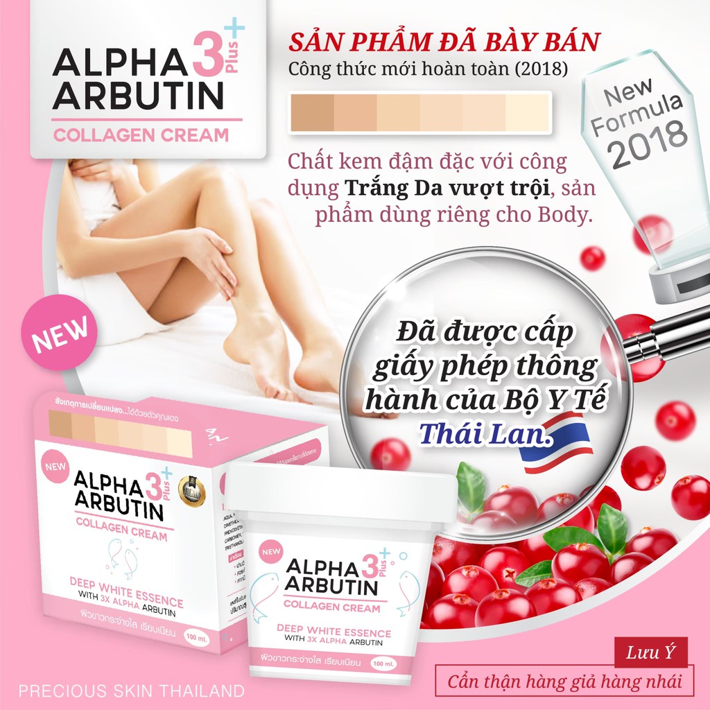 Kem Alpha Arbutin 3 Plus Kích Trắng, Dưỡng Da Cao Cấp Thái Lan