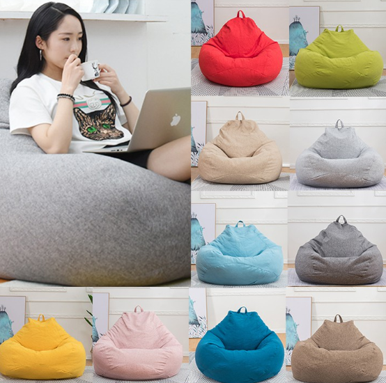 Vỏ bọc ghế lười hạt đậu màu trơn sành điều cỡ M/M/L/XL