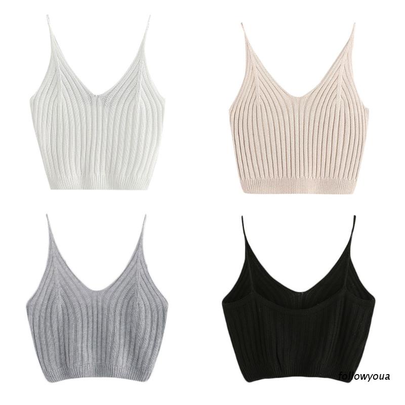 Áo Croptop Hai Dây Không Tay Thời Trang Mùa Hè Quyến Rũ Cho Nữ