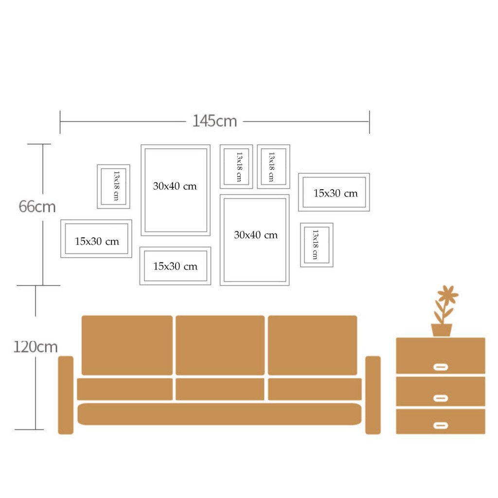 Bộ Khung Ảnh Treo tường Phong Cách Bắc Âu In Ảnh Điện Thoại Ảnh Cưới Ảnh Baby Ảnh Gia ĐÌnh