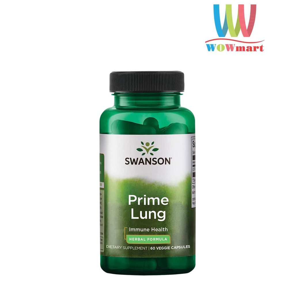 Viên Uống Bổ Phổi, Giảm Ho Hen, Phục Hồi Phổi Swanson Prime Lung 120 Viên_ HÀNG MỸ