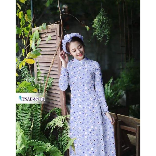 Vải áo dài hoa 3d