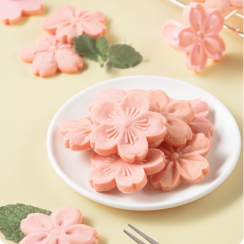 Bộ 4 khuôn cutter nhấn bánh quy hình hoa anh đào