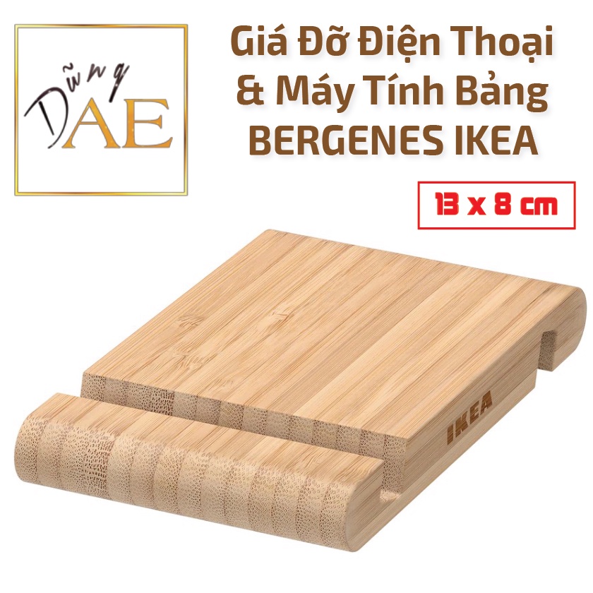 Giá Đỡ Điện Thoại Di Động, Máy Tính Bảng BERGENES IKEA Chính Hãng - Holder for mobile phone/tablet, bamboo 13*8cm