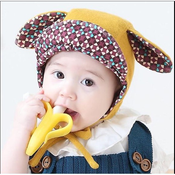 Mũ tai cừu hai mặt N21 có dây buộc cho bé dưới 1 tuổi