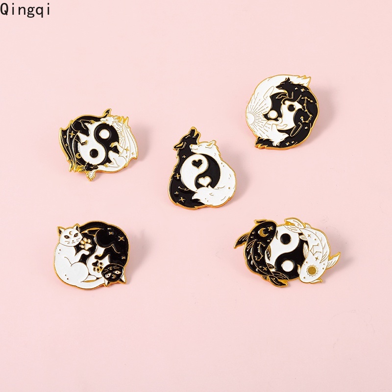 Ghim cài áo Miss Zoe hình mèo ôm cá hoạt hình dễ thương