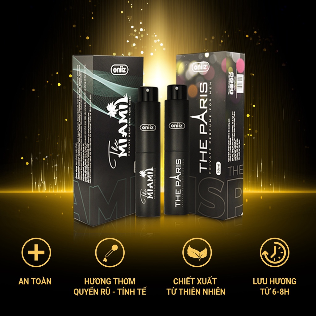 Oniiz Scent - Nước hoa vùng kín nam giới THE PARIS & THE MIAMI - Chai xịt 10ml