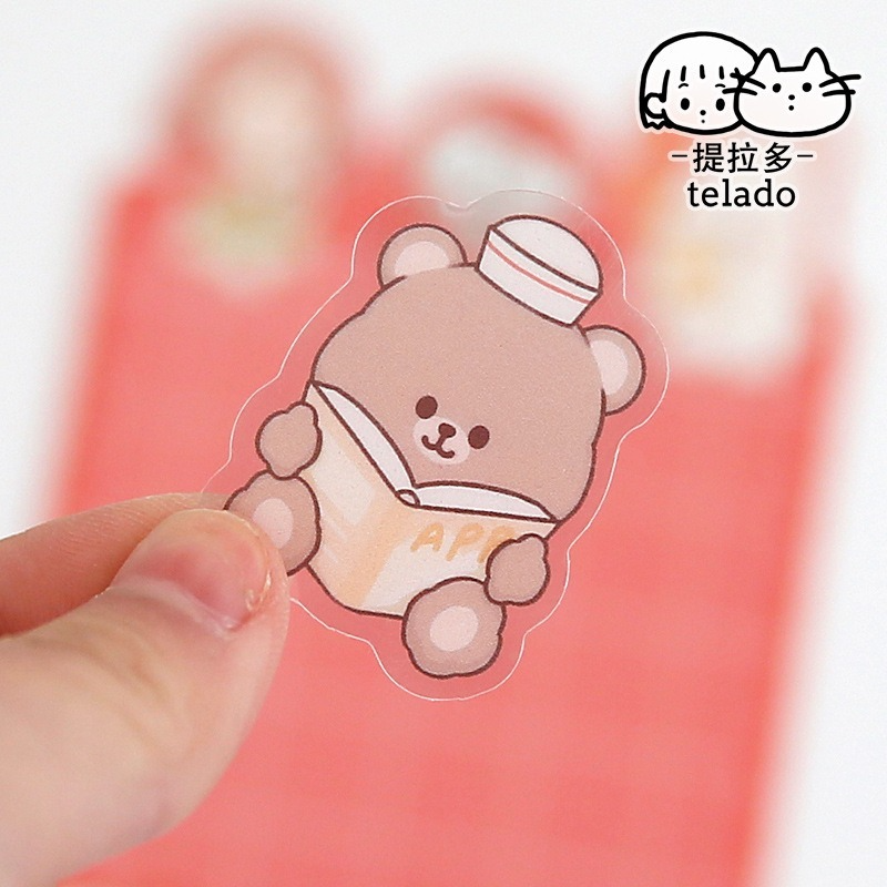 Set 40 miếng dán PET hình hoạt hình trang trí nhật ký dễ thương