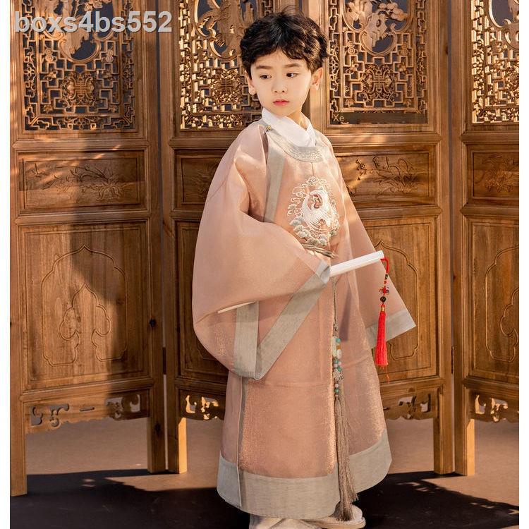 Chuli ban đầu cải tiến quần áo cậu bé Hanfu Xiaohuaiyu Song làm sơ mi vải chéo của trẻ em phong cách Tr